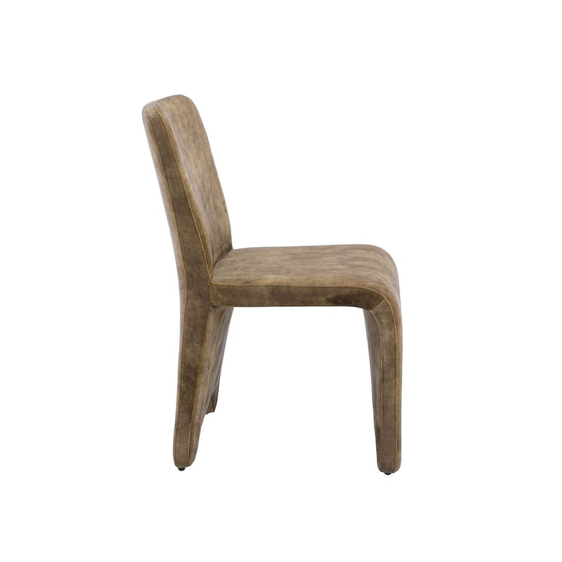 Brown/Camel Brown Polyester Upholstered Metal Frame Dining Chair, Set of 2, Sturdy Dining Chair for Dining Rooms - 17.5