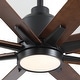 preview thumbnail 17 of 83, YUHAO 84 In. Indoor/Outdoor Modern Industrial Large Windmill Aluminum Blade Ceiling Fans With Lights, Quiet DC Motor and Remote