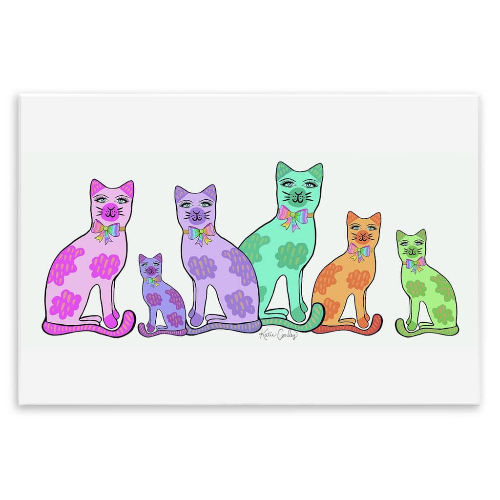 Stupell Funky Whimsical Cats Wall Plaque Art Design By Katie Conley