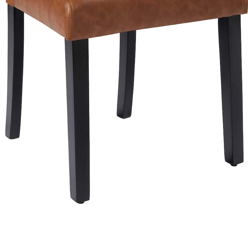 VECELO Upholstered Dining Chairs Set of 6 Modern Fabric and High Back & Solid Wood Legs, Parson Dining Chairs (Set of 6)