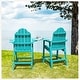 preview thumbnail 33 of 38, Tall Adirondack Chairs Set of 2 with handrails and connecting plates - 28.3"L x 22.6"W x 48.8"H ARUBA BLUE