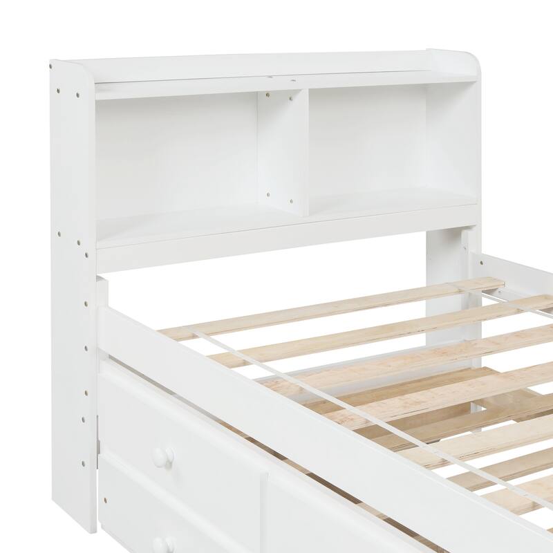 Twin Bed with Twin Trundle,Drawers