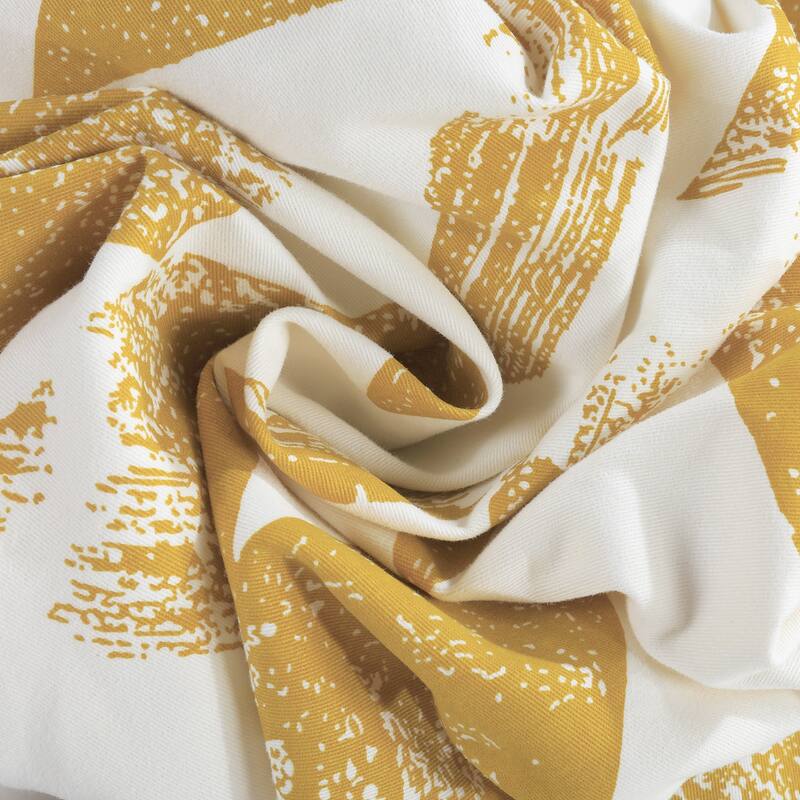 Exclusive Fabrics Triad Geometric Room Darkening Curtains Printed Cotton Twill Curtain (1 Panel)