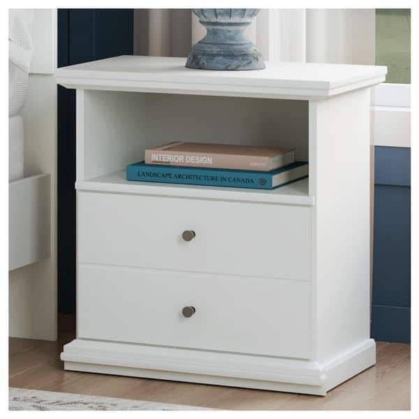 slide 2 of 6, Signature Design by Ashley Bostwick 1-drawer White Nightstand White - 1-drawer