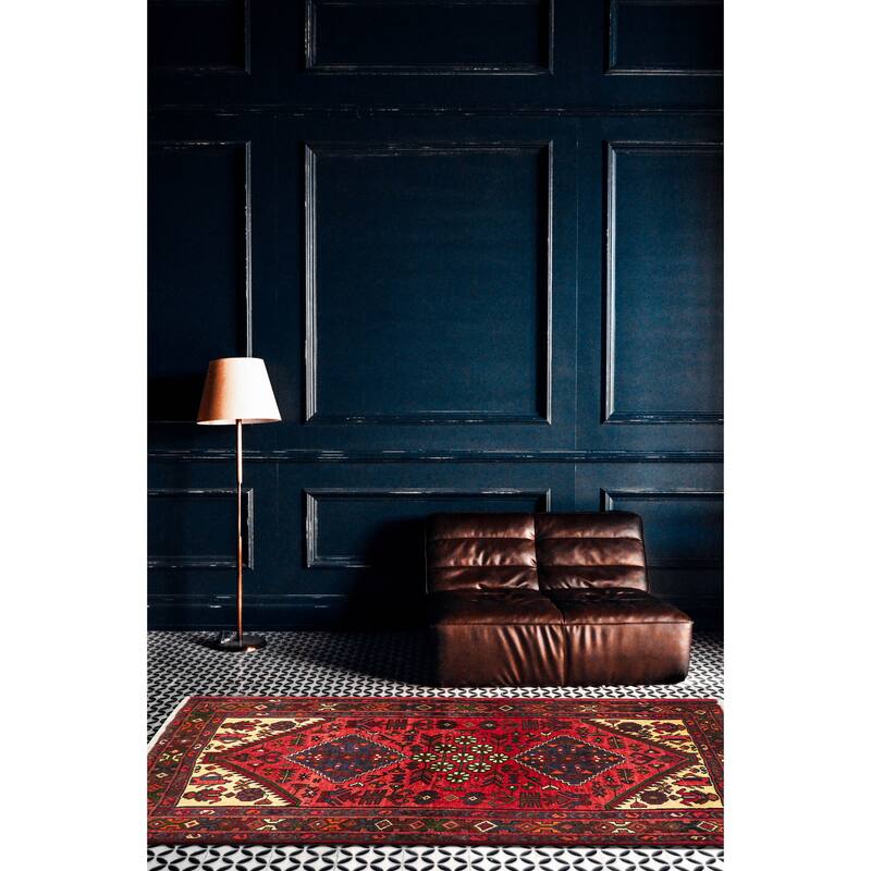 ECARPETGALLERY Hand-knotted Andelz Red Wool Rug - 3'7 x 5'0