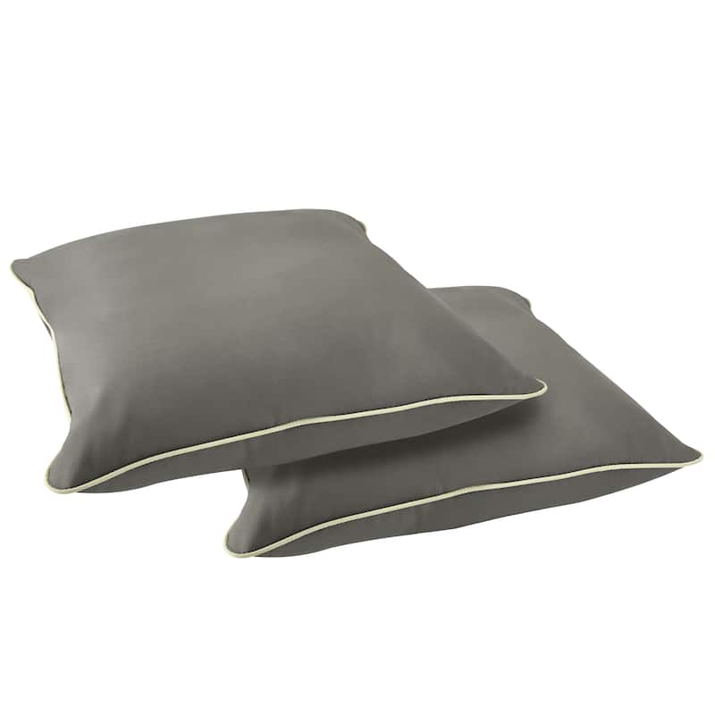 Sorra Home Sunbrella Outdoor Corded Floor Pillow Set of 2 - Canvas Charcoal