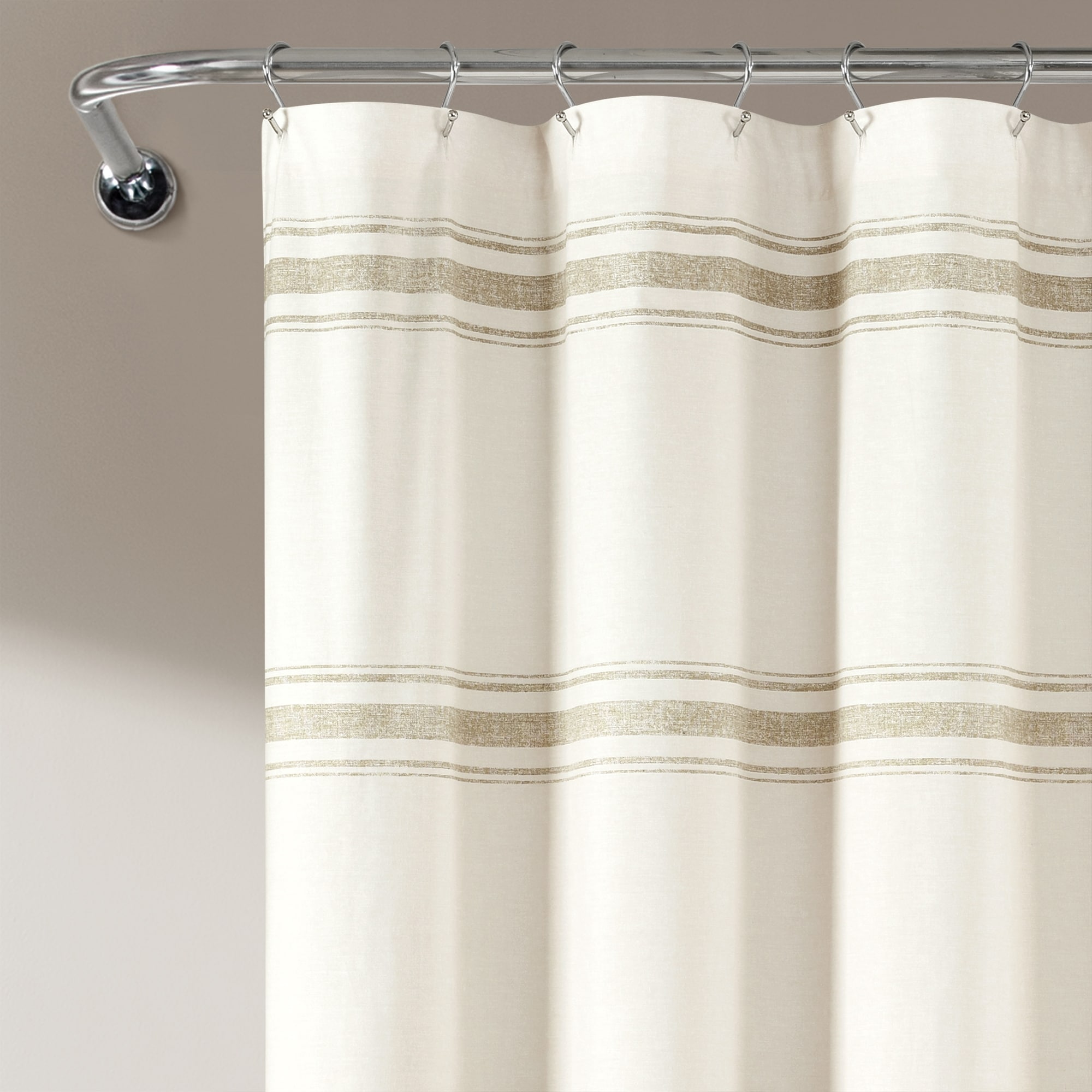 Farmhouse Stripe Shower Curtain by Lush Decor Rustic Bathroom Decor-image