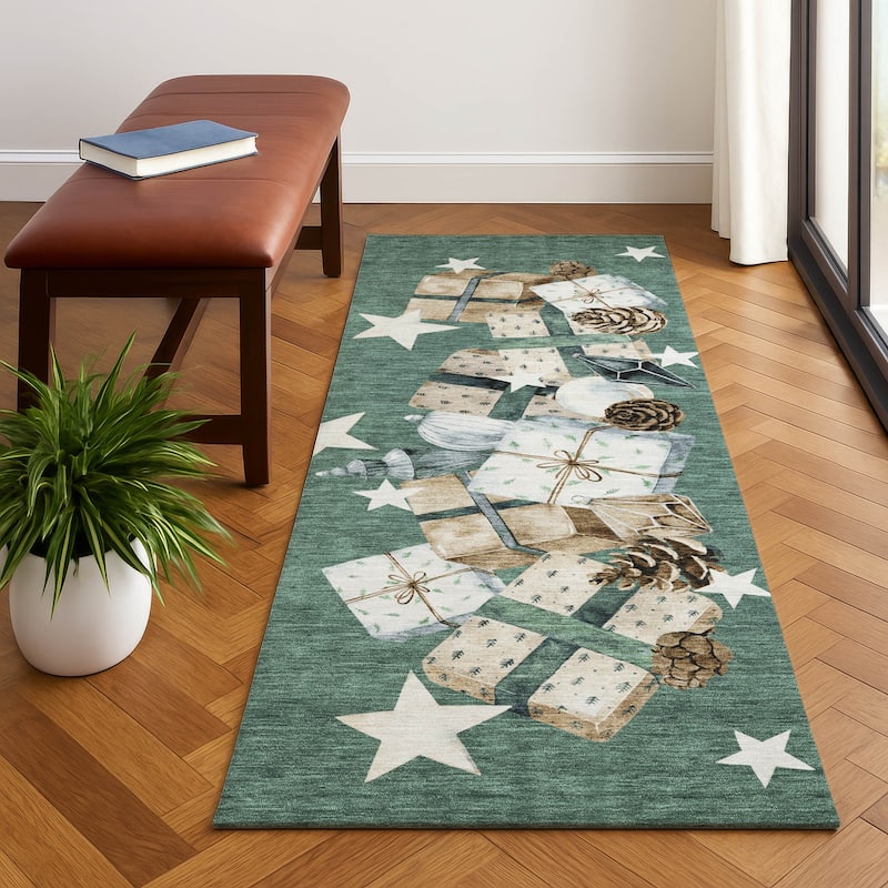 Premium Washable Super Soft Christmas Presents Mayfield Rug - Seafoam - 2'3" x 7'6"