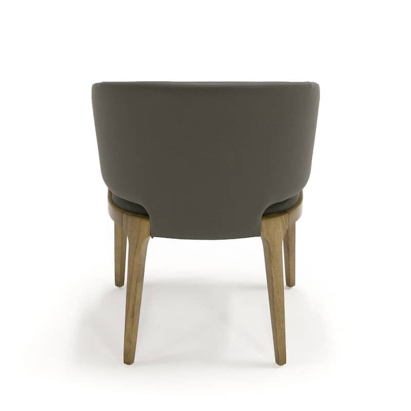 Brown/Gray Faux Leather Upholstered Wood Frame Dining Chair, Sturdy Dining Chair for Dining Rooms - 27.5