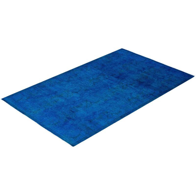 Fine Vibrance One-of-a-Kind Hand-Knotted Area Rug - Blue, 3' 1" x 5' 1" - 3' 1" x 5' 1"