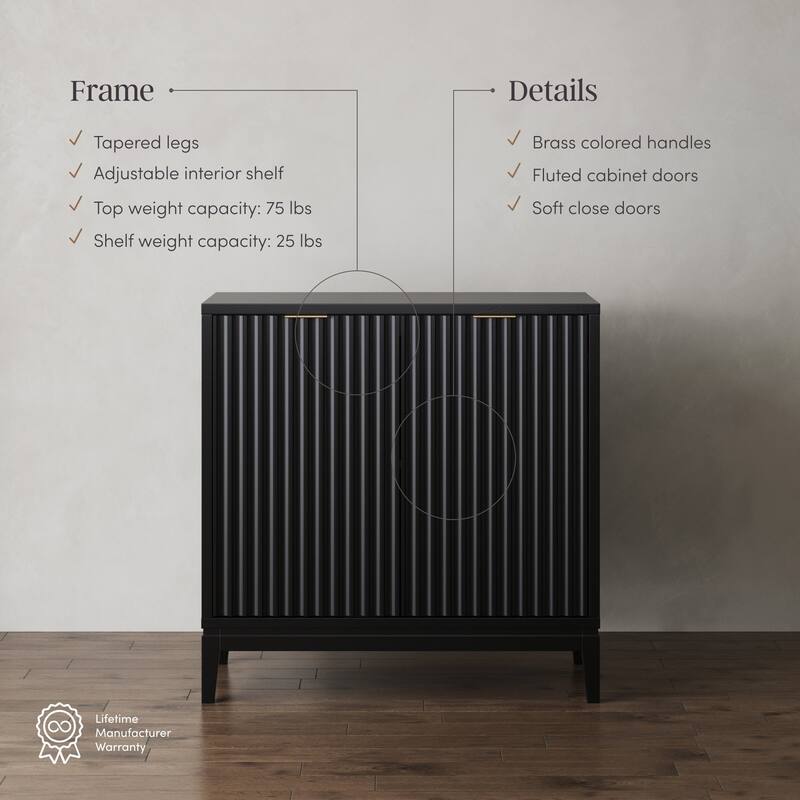 Jasper Modern Sideboard, Kitchen Storage Cabinet with Fluted Doors