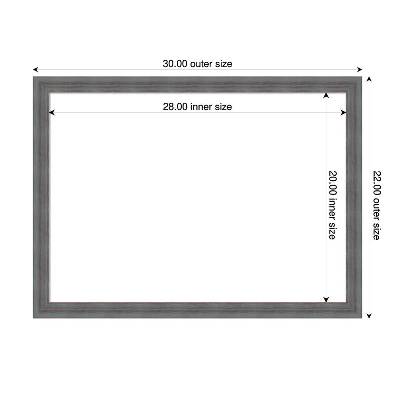 Amanti Art Dixie Blue Grey Rustic Framed Dry Erase Magnetic Board - 30 x 22 in