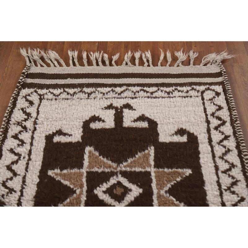 Anatolian Beige Turkish Runner Rug Handmade Wool Carpet - 3'2"x 10'9"