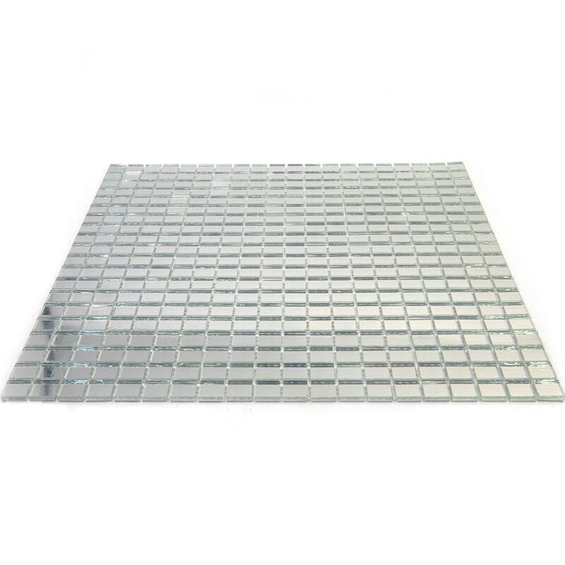 Apollo tile 12" x 12" Altin Glossy Silver Glass Tile (18.69 sq ft/case) - 20 Pack