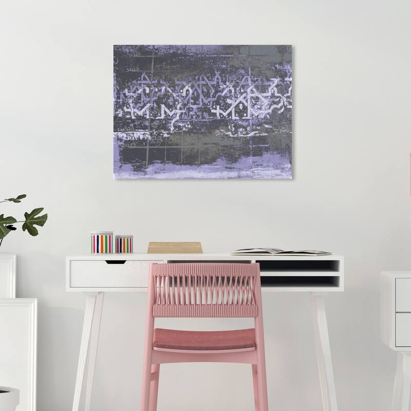 Wynwood Studio Canvas Abstract Numerica Violet Purple and Light Purple Modern & Contemporary Wall Art Canvas Print - 20 x 24
