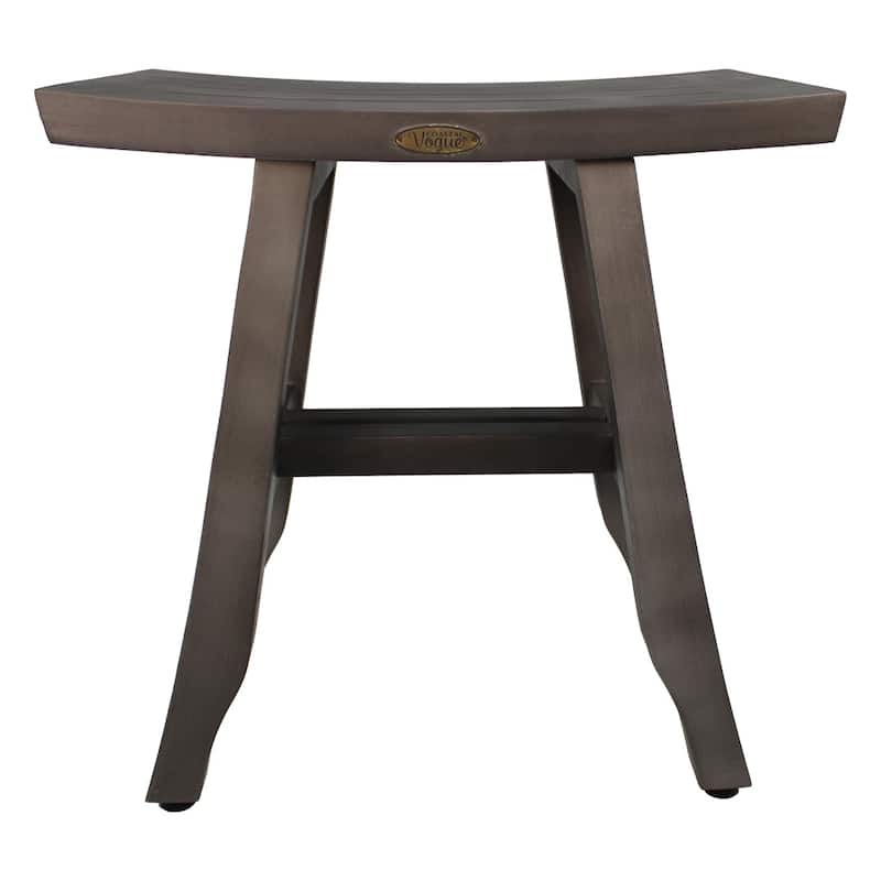 CoastalVogue Satori 18" Teak Shower Bench in Coquina Gray