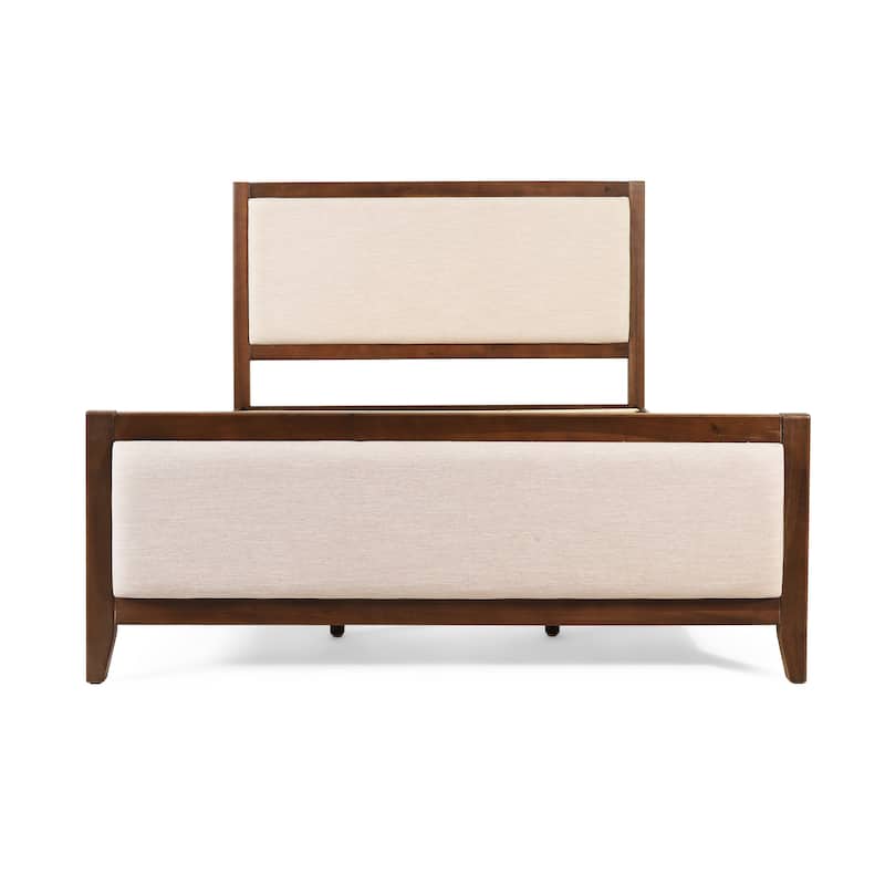 Christopher Knight Home - Ambrogina Coastal Platform Bed with Padded Headboard and Footboard