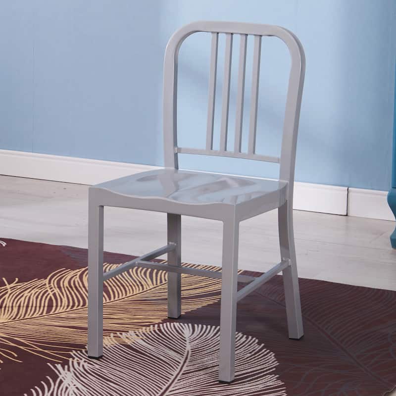 Industrial Metal Indoor-Outdoor Chair Set of 2