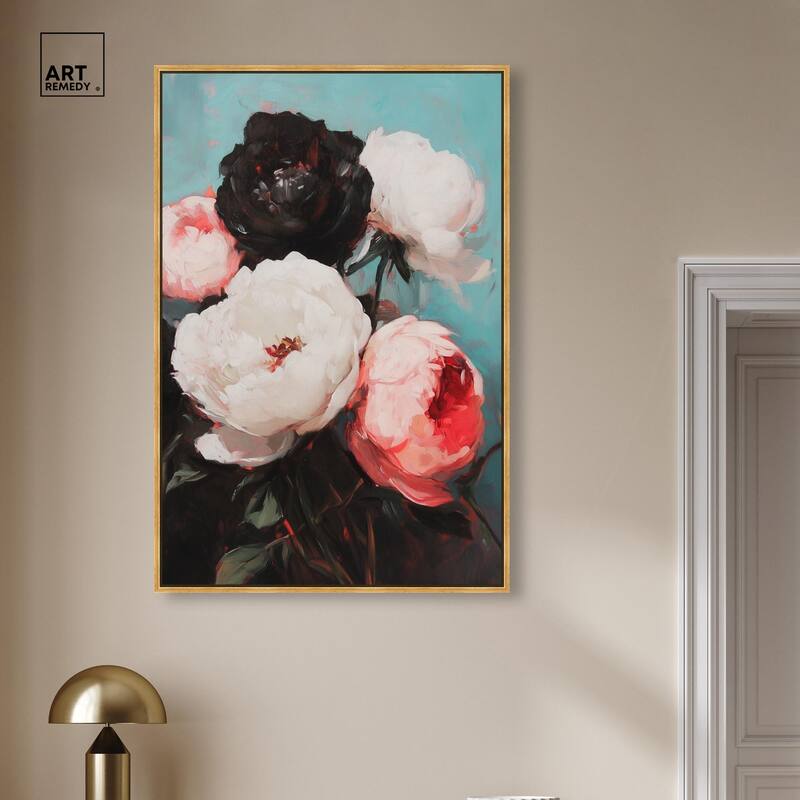 Three Shades of Peony III Canvas by Art Remedy