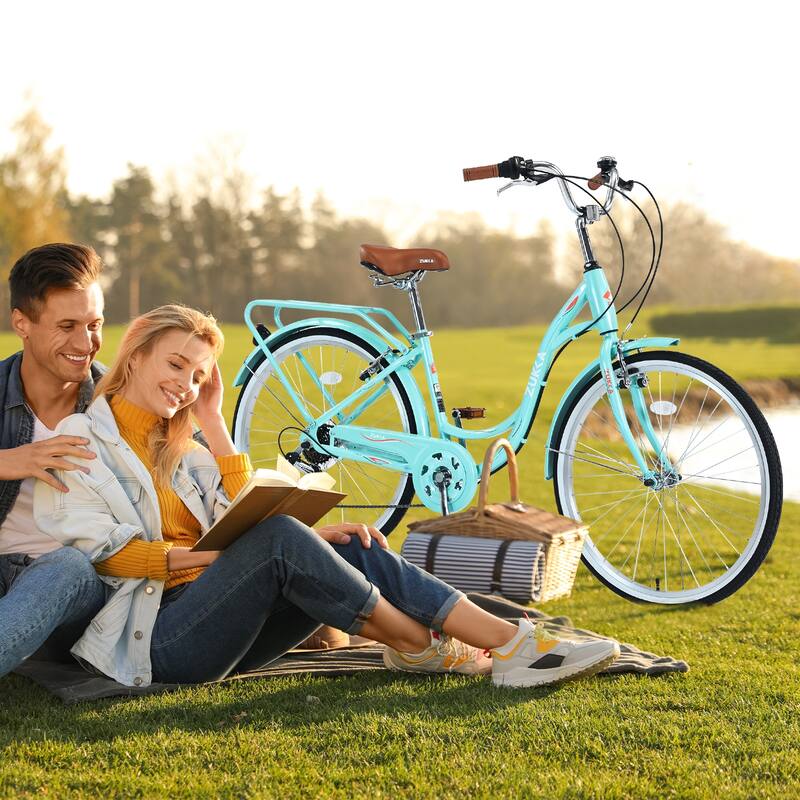 7 Speed,Steel Frame, Multiple Colors 24 Inch Ladies Bicycle
