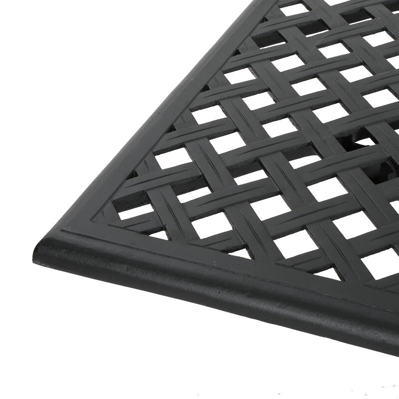 Cay Outdoor Dining Table, 67 Inch Rectangular, Lattice Black Aluminium
