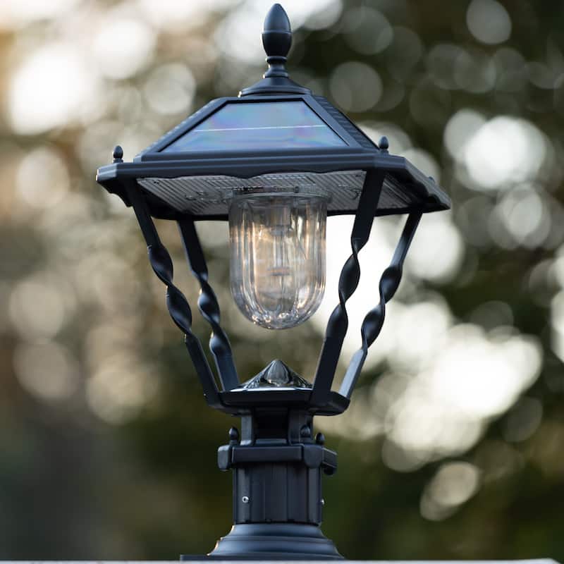 Spiral Frame Black Modern Solar Warm White LED Post Light (Head Only)