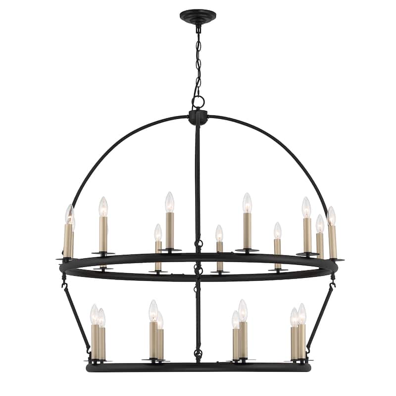 20 Light Wagon Wheel Candle Style Chandelier - 41.34"x41.34"x40.09"