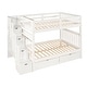 preview thumbnail 3 of 11, Multifunctional Design Wood Bunk Bed with Stairway, Maximized Storage Space and Guardrail, White