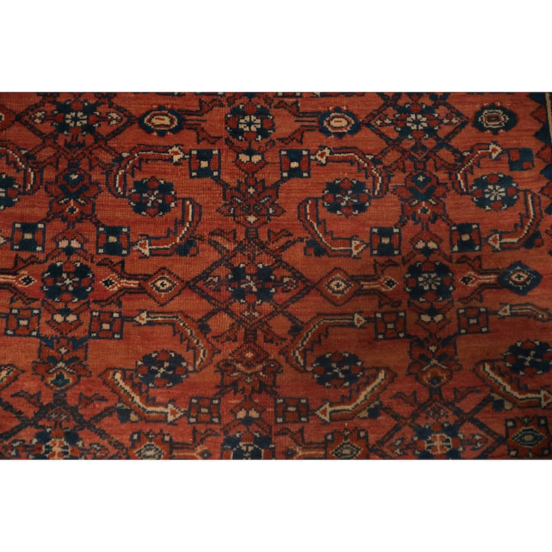 Hand Knotted Oriental 100% Wool Carpet Traditional Geometric Oranges & Rust Malayer Area Rug - 6' 3'' X 5' 1''