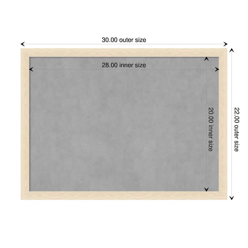Amanti Art Woodgrain Stripe Blonde Framed Magnetic Board - Board Size 28x20
