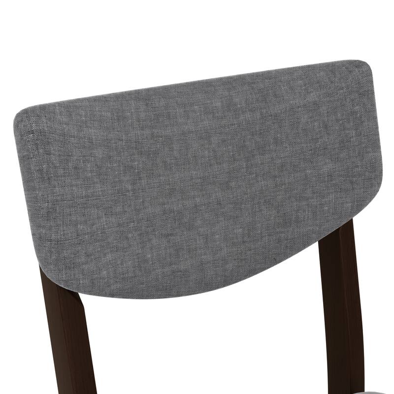 4-Piece Rustic Farmhouse Dining Chair - Solid Wood Frame with Fabric Cushion, Upholstered Accent Chair for Kitchen