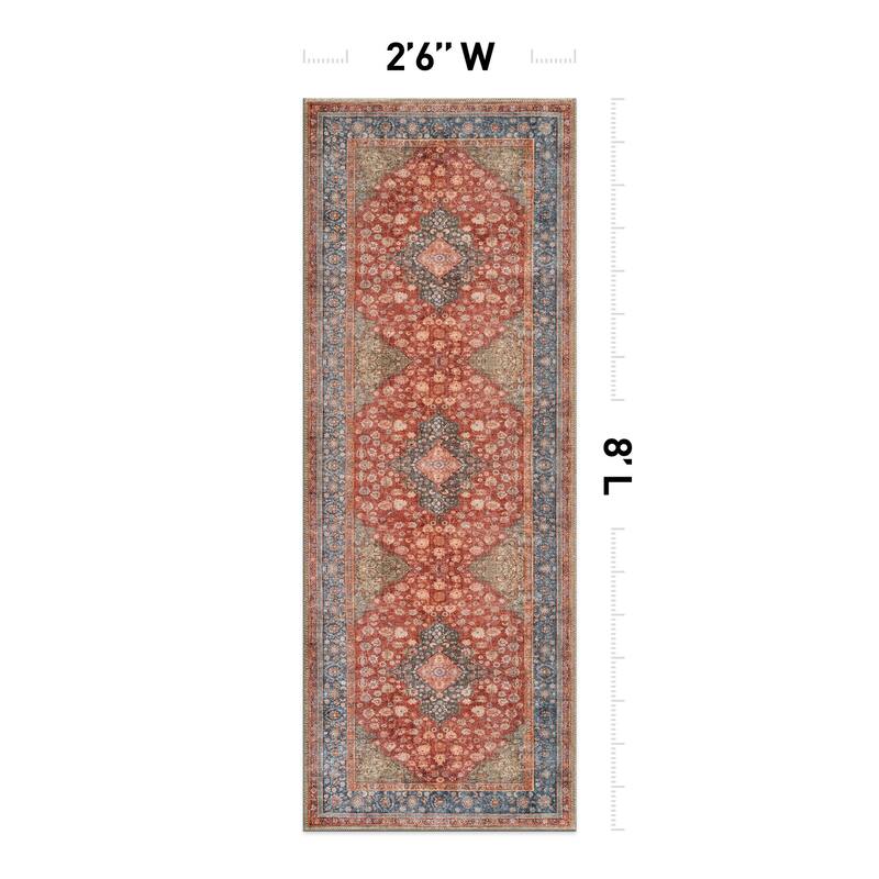 Black Traditional Flat Pile Rug - Washable and Pet Friendly, Non-Slip Surface