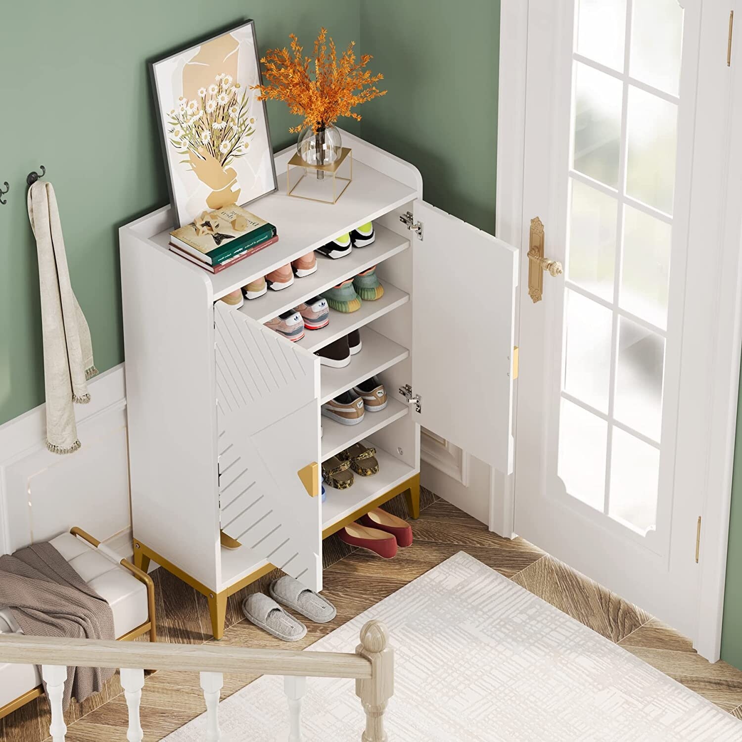 25 pair sales shoe storage cabinet