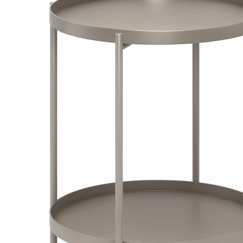 WYNDENHALL Lipton Industrial 17 inch Wide Metal End Table - 16.9"w x 16.9" d x 22.2" h