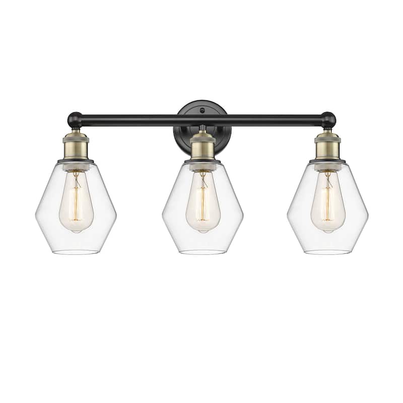 Innovations Lighting 616-3W-12-24 Cindyrella Vanity Cindyrella 3 Light - Black Antique Brass / Clear