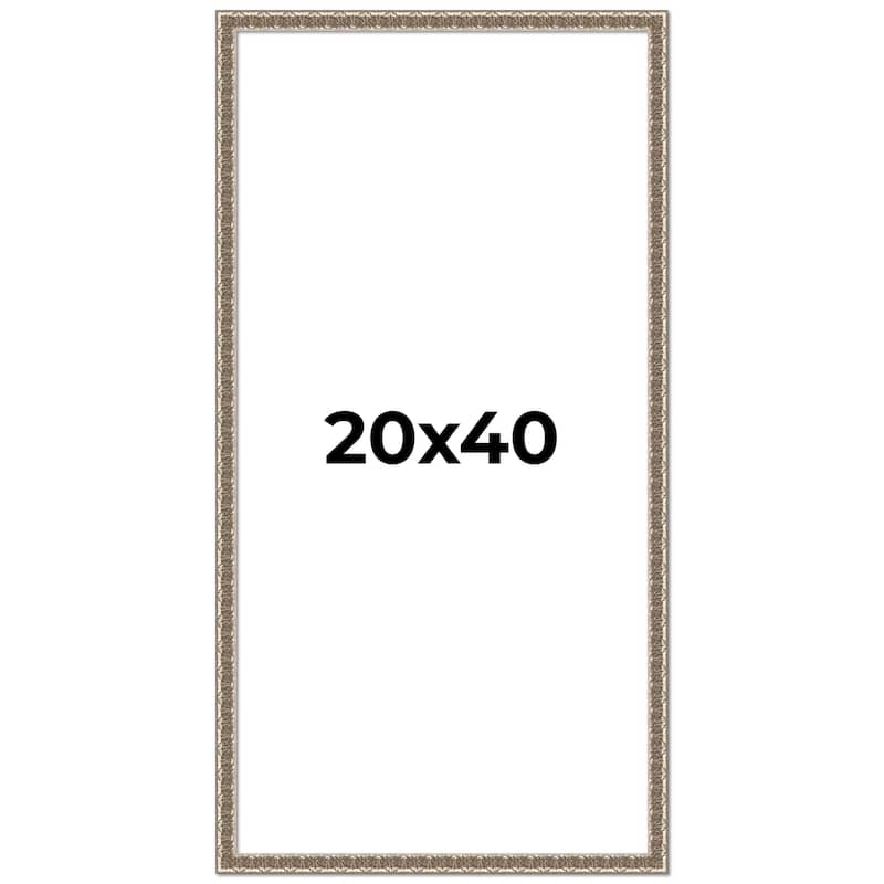 20x40 Frame Silver Versailles Ornate Solid Wood Picture Frame | 1 Inch