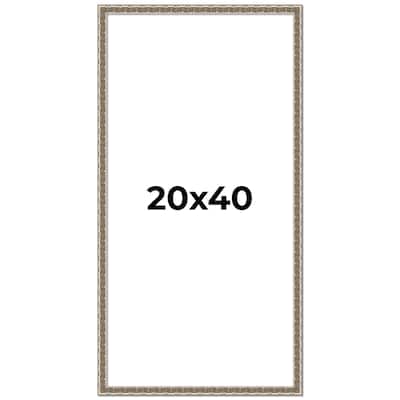 20x40 Frame Silver Versailles Ornate Solid Wood Picture Frame | 1 Inch