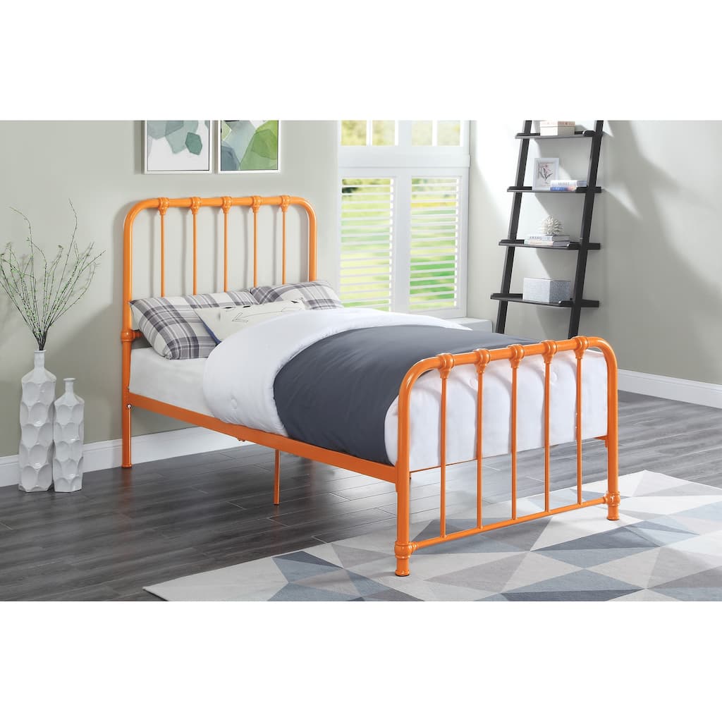Twin Size Metal Platform Bed with Classic Design, No Box Spring Needed, Easy Assembly, Ships in One Box