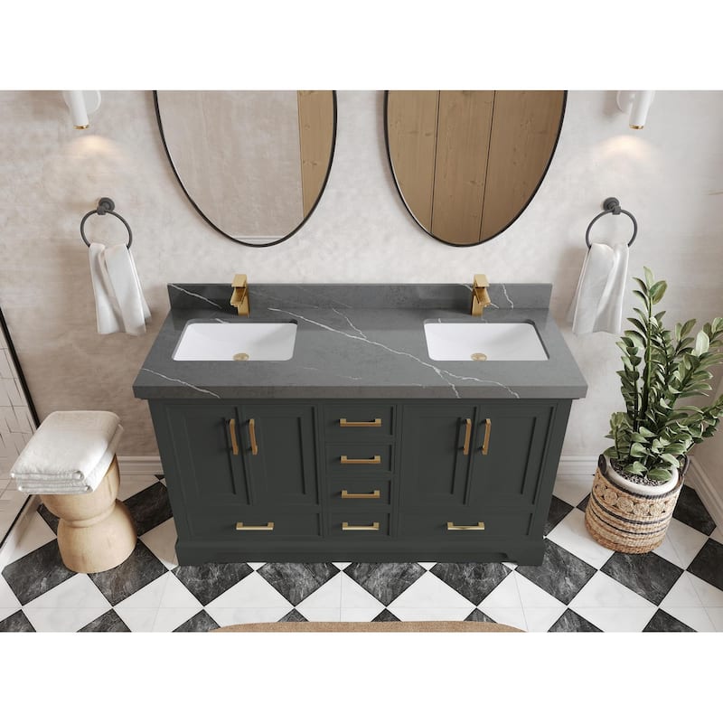Willow Collections 60 in. W x 22 in. D Charlotte Double Sink Bathroom Vanity with Countertop