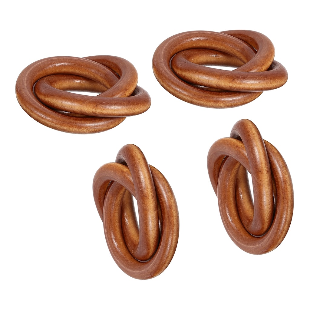 Set of 8 Wooden Napkin Rings, Circle Table Napkin Holders