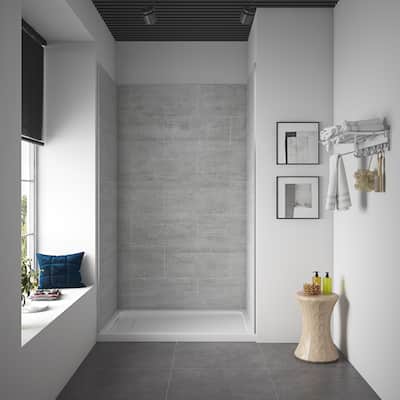 Ove Decors Misty 48 x 32 in. Solid Surface Alcove Shower Wall