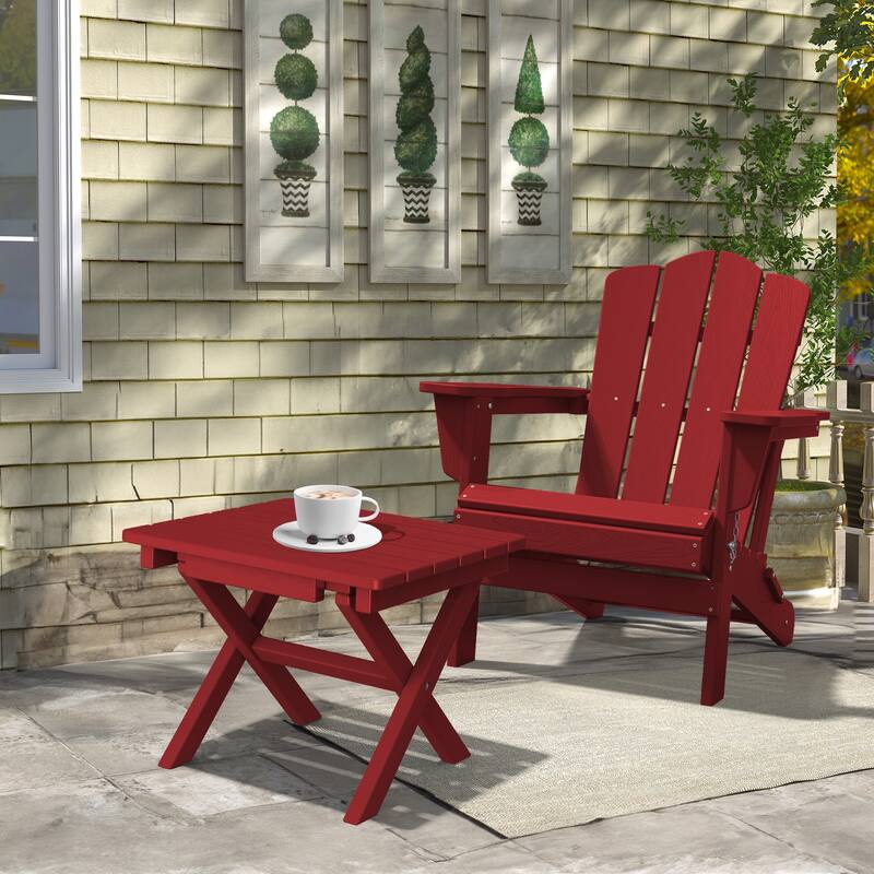 Outdoor Patio HDPE Foldable Side Table, Waterproof & Weather Resistant