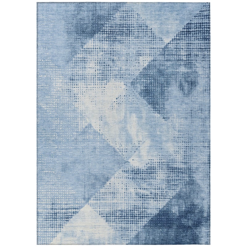 Machine Washable Indoor/ Outdoor Diamond Ombre Chantille Rug