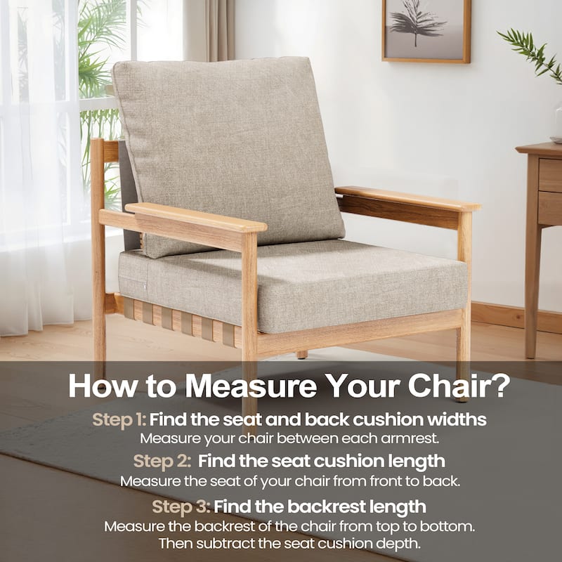 27.6'' x 24.4'' x 4.5'' Outdoor Indoor Patio Seat Cushions Set (Seat & Back)