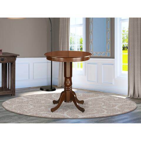 East West Furniture Round Counter Height Table with Pedestal - Mahogany Finish - EDT-MAH-TP