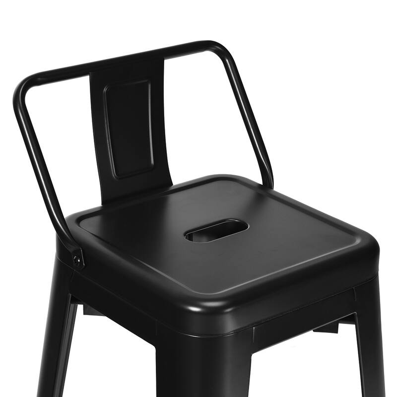 Costway Set of 4 Metal Bar Stools 30'' Bar Height Barstools Industrial