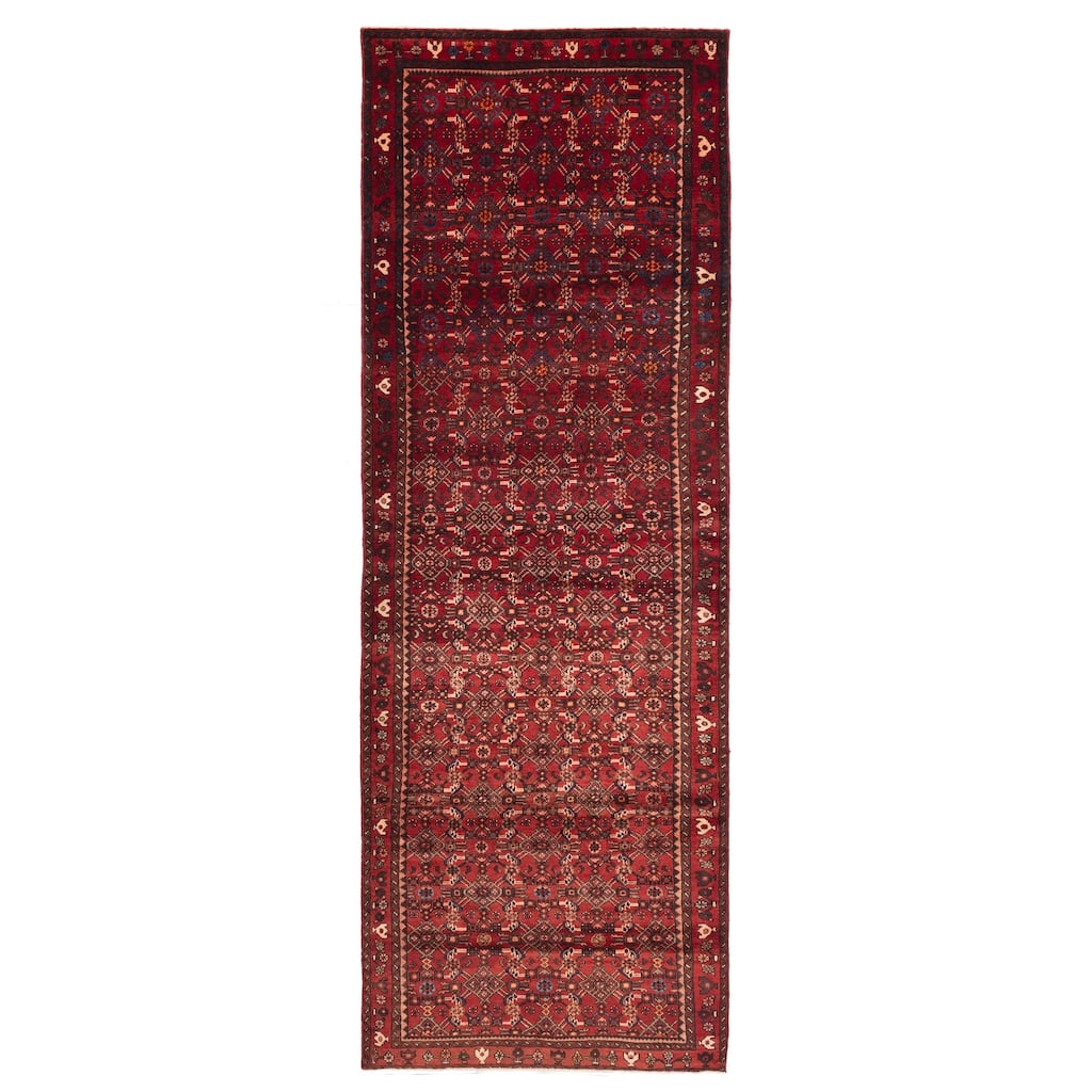 ECARPETGALLERY Hand-knotted Andelz Red Wool Rug - 4'8 x 13'6