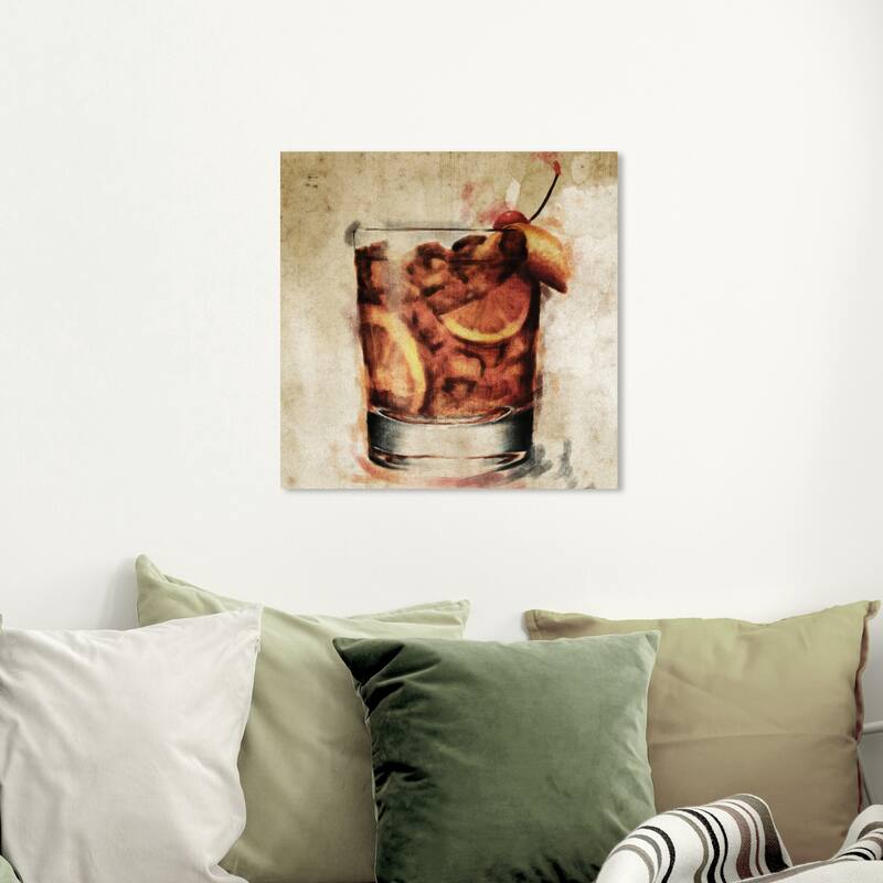Wynwood Studio 'Good Drink Good Time' Drinks and Spirits Wall Art Canvas Print Liquor - Brown, White - 20 x 20