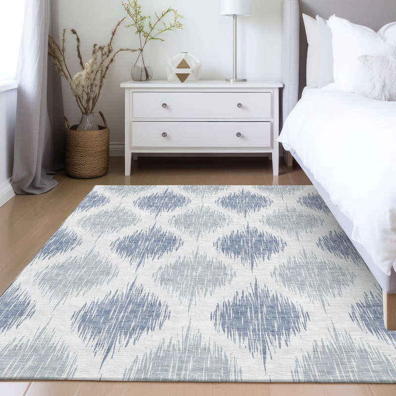 Machine Washable Indoor/ Outdoor Chantille Geo Contemporary Rug