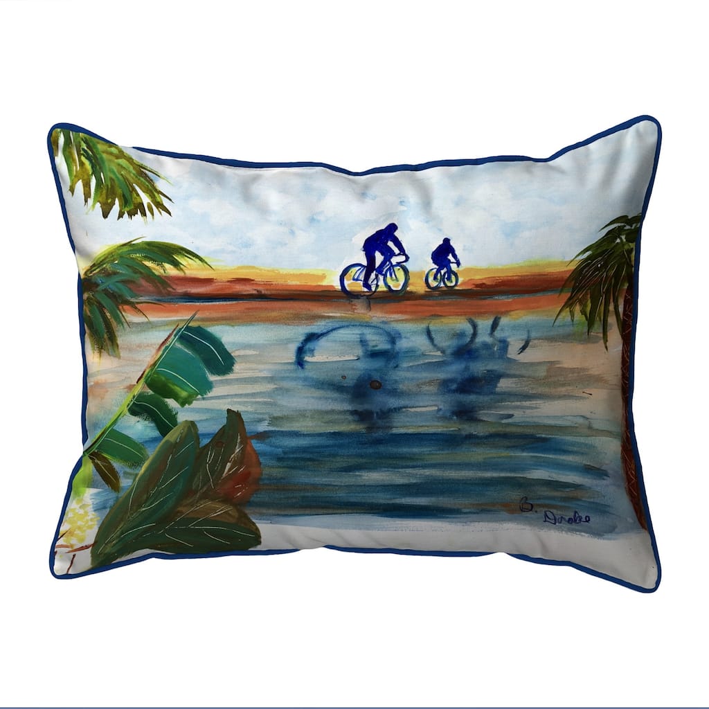 Two Bikers Indoor/Outdoor Pillow